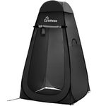 Wolfwise Pop Up Shower Tent with Floor, Portable Instant Changing Tent with Ventilation Window, Privacy Bathroom Toilet for Beach, Camping & Outdoor, Width 47" (120 CM), Height 83" (210 CM), Black
