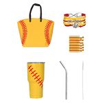 Softball Canvas Tote Bag Handbag, Softball Tumbler Cup, Softball Hair Accessories, Softball Hair Ties for Women, Softball Bracelet For Mom, Girls Softball Jewelry, Softball Team Mom, Softball Gift Set