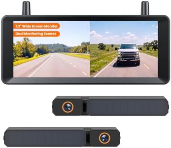 AUTO-VOX 2 Solar Wireless Backup Camera, 7.2" Split Screen for Dual Views