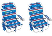 Tommy Bahama Backpack Beach Chair 2 Pack Aluminum Blue