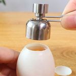 Acogedor Egg Cracker Tool, 3cm Diameter Stainless Steel Egg Shell Cutter Tool, Egg Top Cutter for /Soft Hard Boiled Egg(L)