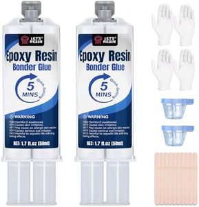 LET'S RESIN 5 Minute Epoxy Glue 3.4oz, Clear High Bonding Strength 2-Part Epoxy with Mixing Tools, Waterproof Adhesive for Wood, Ceramics, Glass, Metal, Plastic Repair