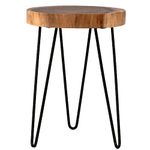 East at Main - Accent Table - Laredo Brown Teakwood Round End Table (13x13x19)