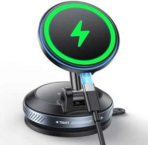 Lamicall 15W for Magnetic Car Mount Charger - [78+LBS Strongest Suction] Magnet Wireless Car Charger, Suction Cup Phone Mount, Vacuum Mag Phone Holder Car Mount for iPhone 17 Pro Max 16 15 14 13