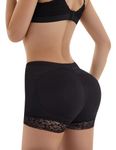 URPLITY Fake Butt Lifter Padded Panties Hip Enhancer Shaper Control Underwear Tummy Control Breathable Buttock Briefs Seamless Shapewear Curve Enhancing Boyshort for Women, Black, M(Waist27-29/ Hip35)