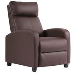 Ruesleag Recliner Chair Recliner Sofa Modern Reclining Chair w/Footrest Backrest Breathable Padded PU Leather Single Sofa Home Theater Seating Reclining Easy Lounge for Living Room Bedroom,Brown