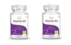 nature's velvet Lifecare Vitamin D-3 for Bone and Teeth Health, 60 Softgels (1+1)