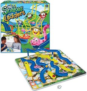 Ambassador - 3D Snakes and Ladders Board Game - Educational Activity Toys for Kids - Classic Family Game with Extra Fun - Counting and Addition Skills - from 3 Years - 304185