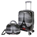 World Traveler Destination Collection 2-Piece Carry-On Luggage Set, Paris, One Size, Destination Collection 2-Piece Carry-on Luggage Set