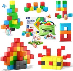 48PCS Magnetic Blocks for Toddlers Toys, Large Magnetic Cube Toys for Sensory STEM Education Preschool Magnet Toys for 3 4 5 6 Year Old Boys and Girls