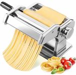 Stainless Steel Fresh Pasta Maker Machine Lasagne Spaghetti Tagliatelle Ravioli Professional Fresh Pasta Maker Noodle Maker Machine Cutter with 9 Thickness Settings