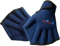 Maogear 1 Pair Swimming Webbed Gloves Training Gloves Aquatic Fitness Paddles Water Resistance Diving Hand Web for Men, Women, Scuba Diving, Snorkeling, Spear Fishing (Navy Blue)