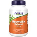 Now Foods, Boswellia Extract, 500mg, Frankincense Extract with Boswellic Acid, 90 Softgels, Lab-Tested, Gluten Free, Soy Free, Vegetarian, Non-GMO