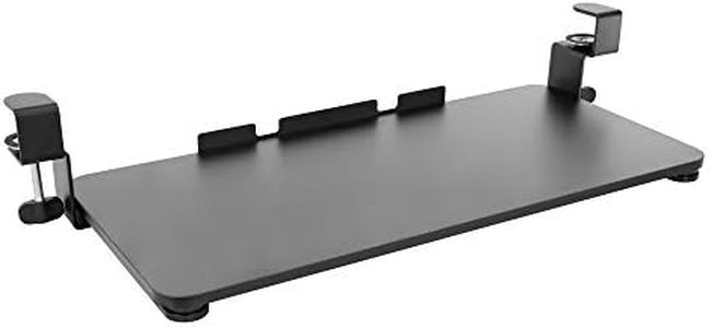 Mount-IT! Clamp Keyboard Tray [26.4” x 11.8”] Ergonomic Sliding Under Desk Keyboard and Mouse Platform, Retractable Undermount Drawer, Easy to Assemble with No Screws or Scratches (Black)