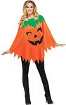 Fun World Pumpkin Poncho For Halloween, School Acting, Costume Party, for Women Adult Size (1 Pack)