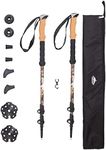 Cascade Mountain Tech Trekking Poles - Carbon Fiber Walking or Hiking Sticks with Quick Adjustable Locks (Set of 2), Cork Grip, Mossy Oak Elements Contour Pattern