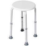 HOMCOM Bath Chair Shower Seat Safety Bathroom Elderly Aids Adjustable Positions White