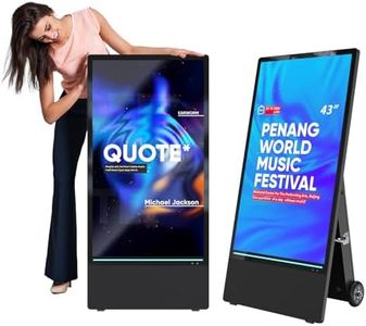 MWE 43 Inch Outdoor Digital Signage Display, Portable Battery Powered High Brightness Screen Advertising Display Kiosk, Movable Waterproof Digital Poster, Android Kiosk
