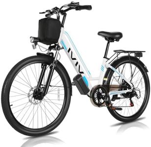 Vivi Electric Bike for Adults with 750W Peak Motor, 26" Cruiser Electric Bicycle, 22MPH Women Ebike with 48V Removable Battery, Up to 50 Miles, LCD-Display, 7 Speed, Cruise Control, UL 2849 Certified