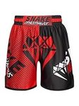 dPois Youth Boys Muay Thai Shorts for Kids Teen Boxing Fight Shorts Kickboxing Trunks MMA Grappling Bottoms Type C 13-14 Years