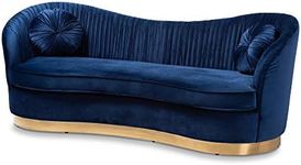 Baxton Studio Sofas, Royal Blue/Gol