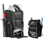 Guardian Baseball - Diamond Series Baseball/Softball Bat Bag - Boys Travel Baseball Bag - Softball Equipment Bag for Girls (Black/White)