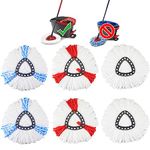 NIXOOT 6 Pack Spin Mop Replacement for Turbo 2in1 Bucket Set Spinning Wringer, Washable Microfiber Mop Cloth for All Kind of Floors