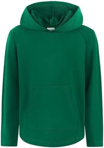 Spring&Gege Boys Light Weight Long Sleeve Hooded T-shirt Casual Solid Pullover Hoodie with Pocket, Green, 9-10 Years