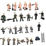 ZYWUOY 50pcs Painted Figures, 1:87 HO Scale Railway Model Worker Well Painted Figures With Bucket Ladder