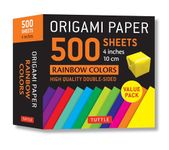 Origami Paper 500 sheets Rainbow Colors 4 (10 cm): Tuttle Origami Paper: Double-Sided Origami Sheets Printed with 12 Different Color Combinations