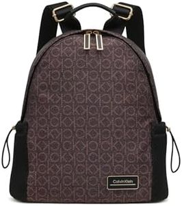 Calvin Klein Women's Jessie Organizational Backpack, Brown/Khaki/Black, One Size, Brown/Khaki/Black, One Size, Jessie Organizational Backpack