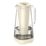 GLACIER FRESH Glass Water Filter Jug | 3L | 1x Activated Carbon + 1x Ultrafiltration Filter | Removes Chlorine, Fluoride, Limescale, Heavy Metals Such as Lead, Copper | Ivory