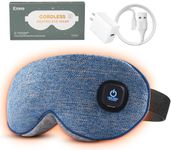 Ezona Cotton Cordless Heated Eye Mask, Warm Eye Compress Mask for Dry Eyes, Washable Eye Heating Pad for Travel, Dry Eyes, Blepharitis, Sinus Migraine (Blue)