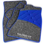 Car Mats FOR Vauxhall Insignia 2013-2016 Anthracite Carpet & Blue Ribbed Trim & Blue Full Width Heel Pad [SAPP-1535]