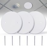 Wuno Shop 3 Pcs Smoke Detecte Cover Plate, Metal Round Blank Cleanout Cover Plate, 5 Inch Ceiling Cover Plate For Outlet And Wall Light Hole, Electrical Box Cover With Hole Spacing 2.8 Inch