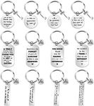 Kathfly 12 Pcs Office Appreciation Gifts Motivational Coworker Thank You Keychains for Employees Coworkers Social Worker, Silver