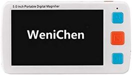 WeniChen 5.0 inch Portable Digital Magnifier 4X-32X Zoom Electronic Reading Aid with Foldable Handle for Low Vision Color Blindness 17 Color Modes 5 Levels Brightness