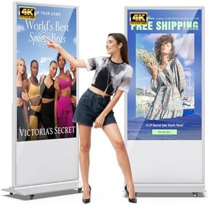 65 Inch 4K Digital Signage Display,Indoor Floor Standing TouchScreen Advertising Display Kiosk Android System,Commercial LCD Totem Support HDMI-in,Free Customization Stickers and CMS System(White)