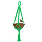 Foodie Puppies Bird Hanging Plastic Feeder Earthenware Feeding Bowl Water and Food for Birds | Home, Balcony and Garden| 21x21x80cm (Green)