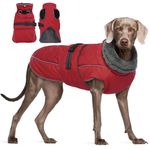 Bonaweite Extra Warm Dog Coat, Turtleneck Fleece Dog Winter Coat, Reflective Dog Jacket with Harness Built in, Dog Cold Weather Coat for Large Dogs, Water Resistant Dog Hunting Safety Vest Snowsuit