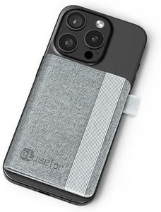 Stick-On Phone Wallet for Back of iPhone or Android Case | 6 Sleeve Credit Card Holder - Pocket for Cards, Money & ID - Built-in Stand - Waterproof Material - Travel, Work & Life-Proof - Gray