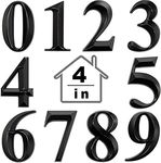 10 Pcs House Numbers 3D Door Mailbox Numbers 0-9 Self Adhesive House Door Numbers House Street Address Numbers Stickers for House, Apartment, Office, Hotel Room, Mailbox Signs(Black, 4 x 2.5 Inches)