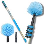 IGADPole Cleaning Kit 30ft (9m) Telescopic High Reach Extension Pole with Extending Round Cobweb Duster