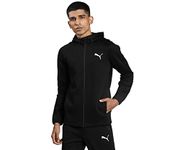 Puma Men's Cotton Crew Neck;Hooded Neck Jacket (58581201_Black_XL)