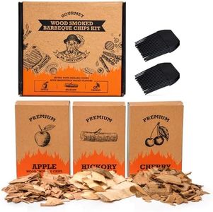 BBQ Wood Chips for Smoker | Smoker Wood Chunks: Apple, Hickory, Cherry | BBQ Accessories | Grilling Gifts for Men | Smoker Accessories | Smoker Wood Chips | Wood Chunks for Smoking