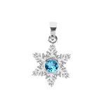 Clara 925 Sterling Silver Snowflake Charm Pendant Without Chain | Rhodium Plated, Swiss Zirconia | Gift for Women and Girls