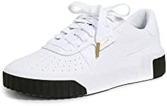 PUMA Womens Cali Sneaker, PUMA Womens white-PUMA Womens black, 7.5