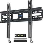 Fixed TV Wall Mount for Most 26-55 Inch LED, LCD and Plasma TVs, Low Profile & Space Saving Flat TV Bracket with Quick Release Lock Max VESA 400x400mm up to 99 lbs Fits 12"-16" Wood Studs MU0013