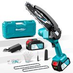 Mothers Day Gifts,Seesii CH600+ 6 Inch Mini Cordless Chainsaw,Saw with 4000mAh Battery,900W Motor for Quick Work,Oiler,Compatible with Makita 18V, Electric Chainsaw for Mom Women Men Dad Gardener