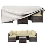 MR. COVER 90 x 64 Rectangular Patio Table and Chair Set Cover for Dining Table Outdoor Furniture Set, Heavy Duty Waterproof 600D Tough Polyester Fabric, 90L x 64W x 30H